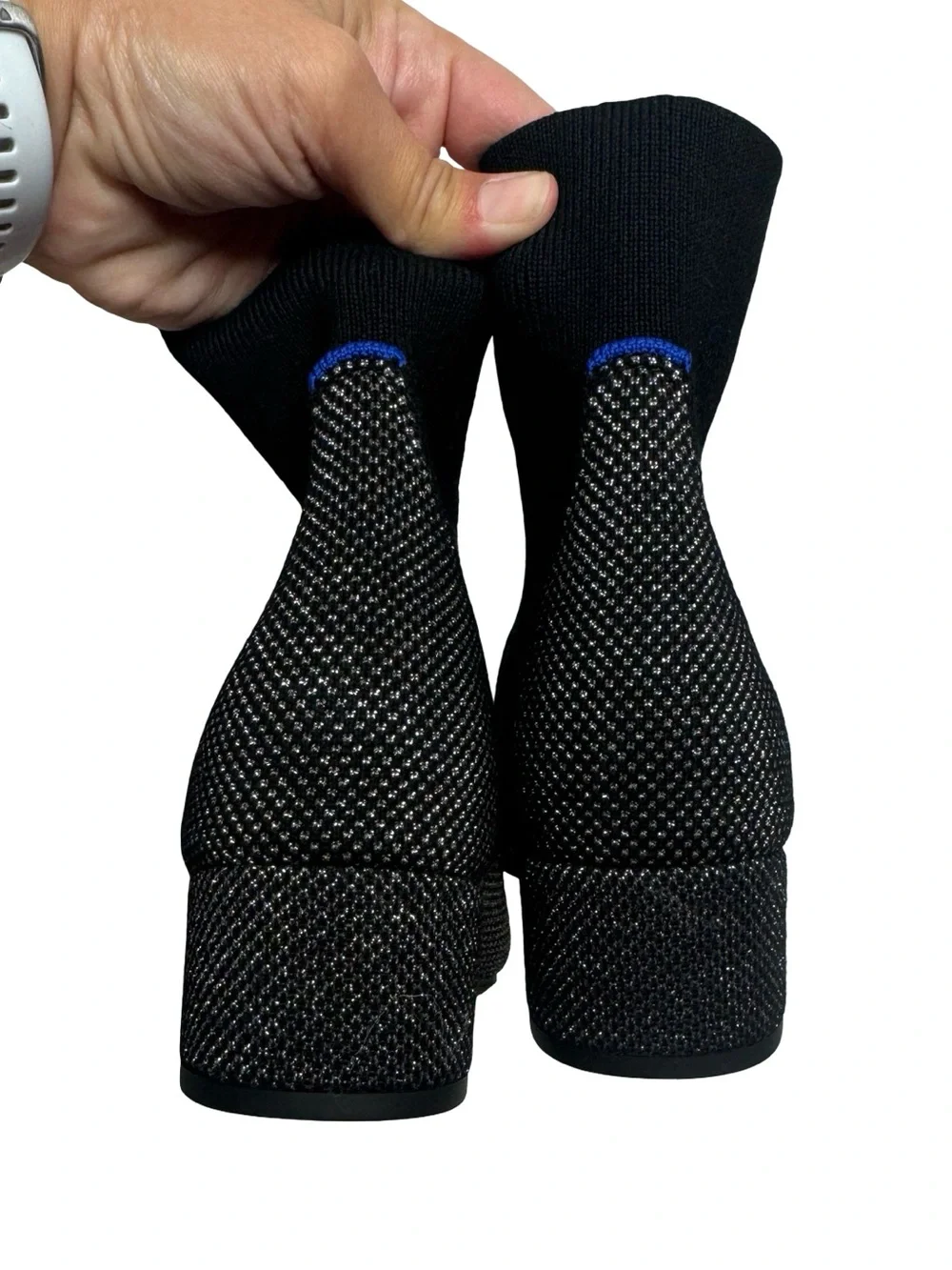 Rothy’s | The Classic Boot in Star Studded Merino Wool 8.5 Black Silver